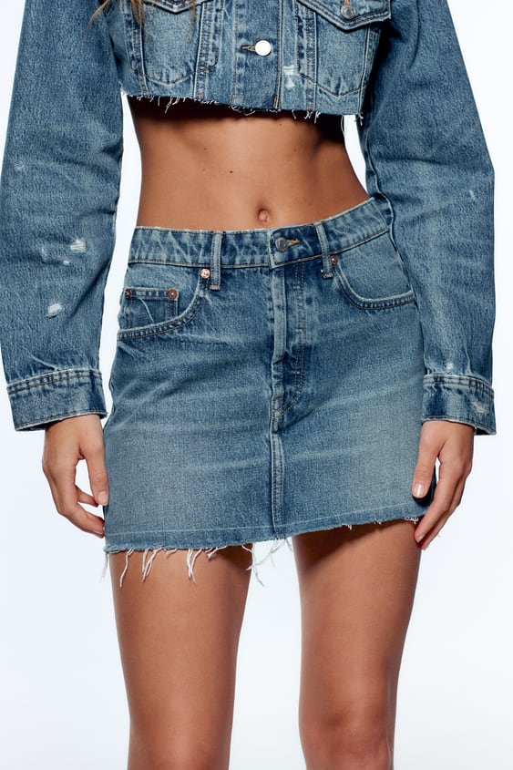 Zara denim outlet skirt