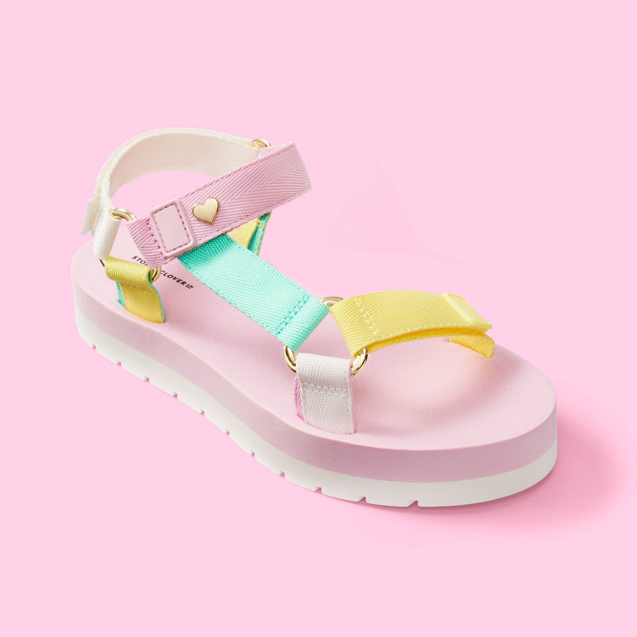 Pink and green discount sandals