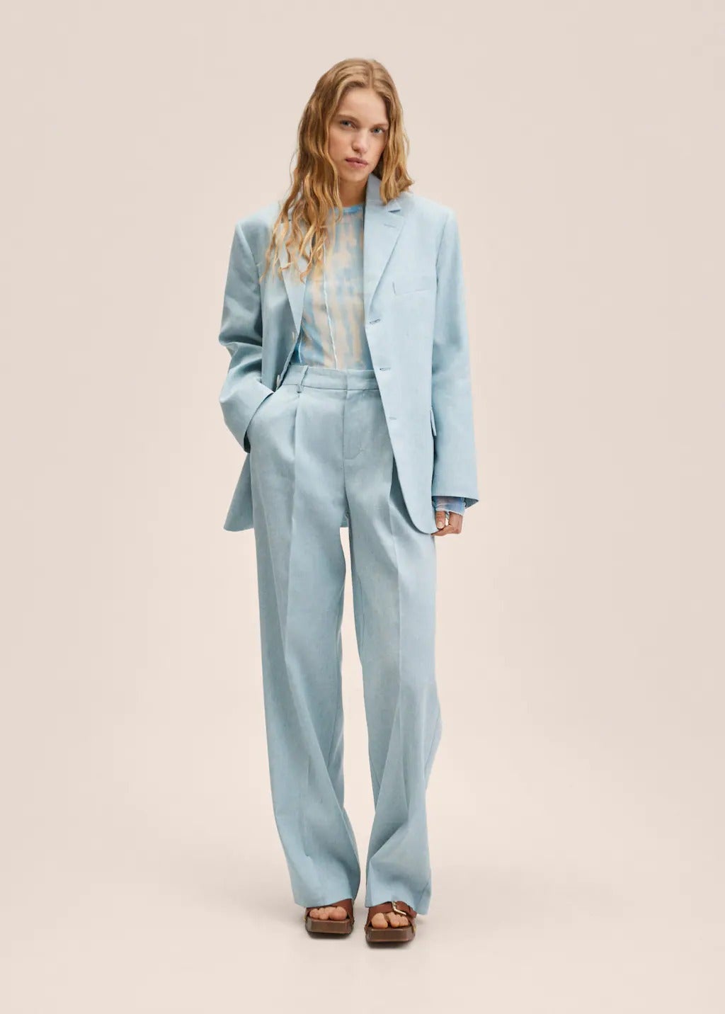 New Look relaxed fit linen suit trousers in off white  ASOS