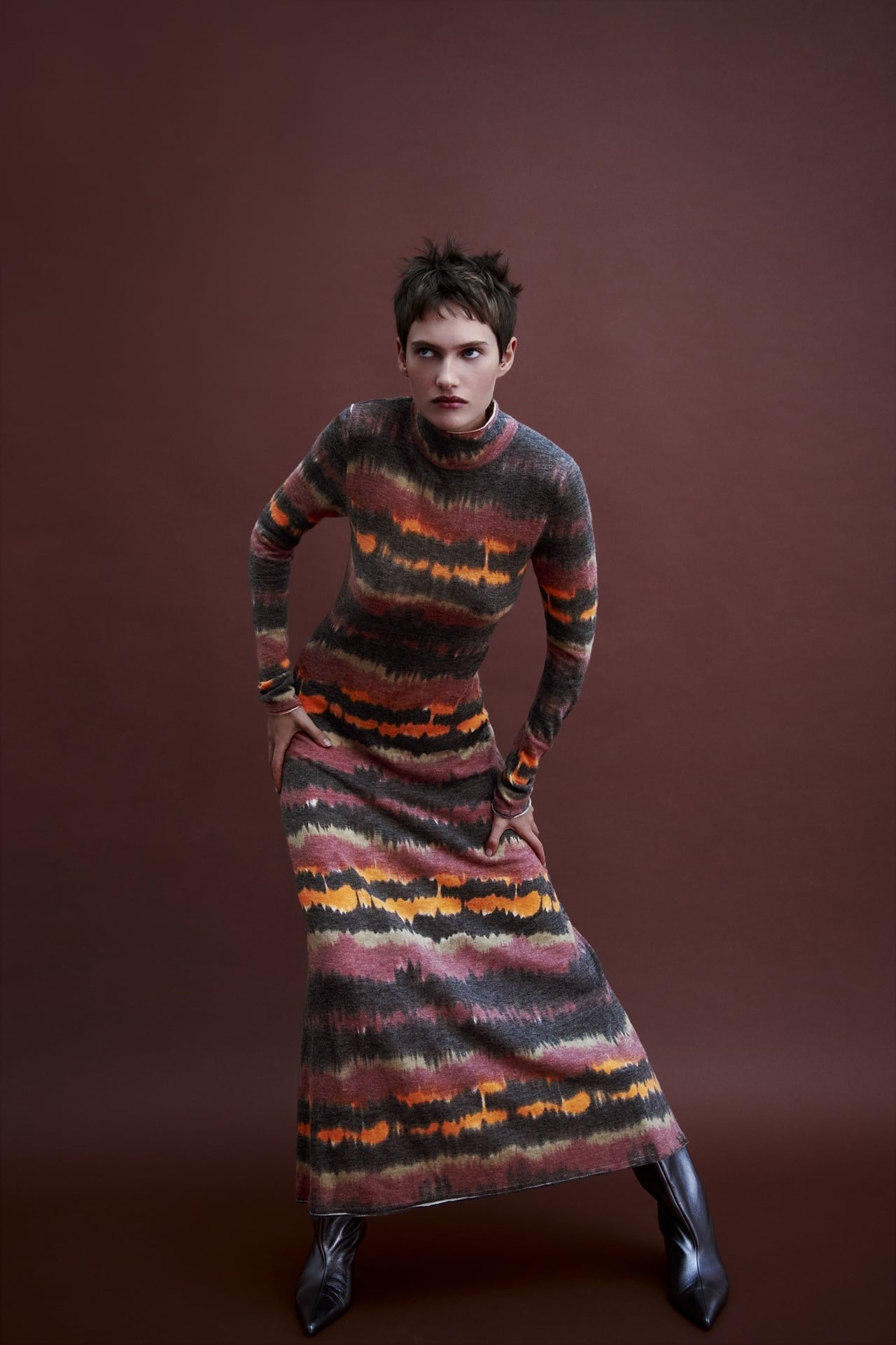Zara + Tie Dye Synthetic Wool Dress