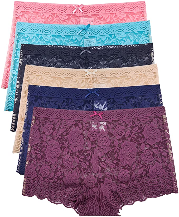 LEEy-world Seamless Underwear for Women Plus Size Underwear For Women Lace  Cotton Crotch For Women Plus Briefs,Blue