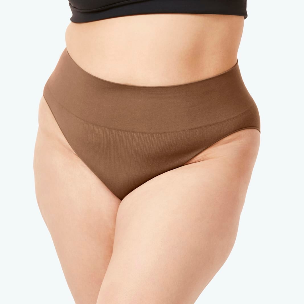 Plus Size Stretch Cotton Shaping Plus Size High Waist Brief Panties