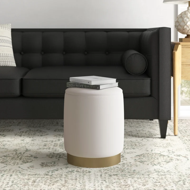 Mercury Row + Round Storage Ottoman with Storage