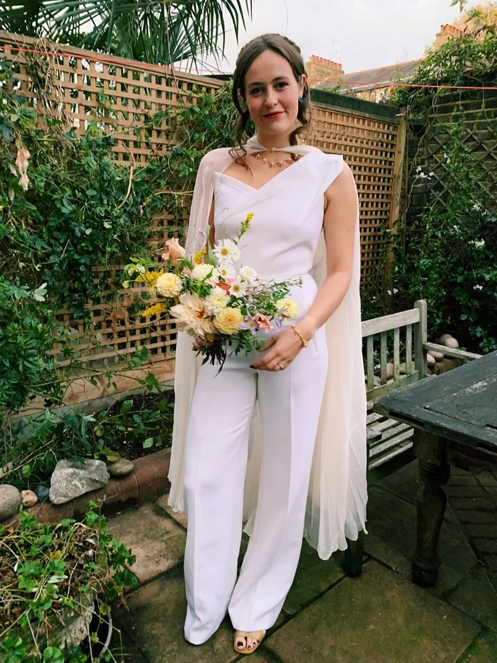 LGBTQI+ Wedding With Bridal Jumpsuit With Cape