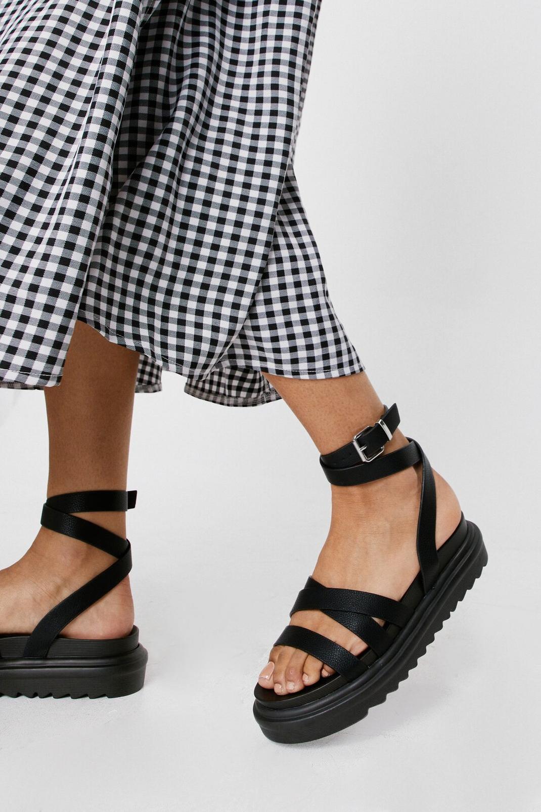 NastyGal + Chunky Crossover Strap Sandals