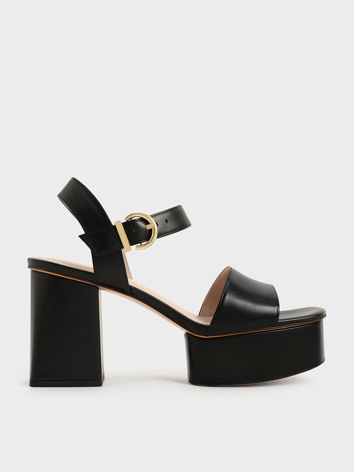 Charles & Keith + Ankle Strap Platform Sandals – Black