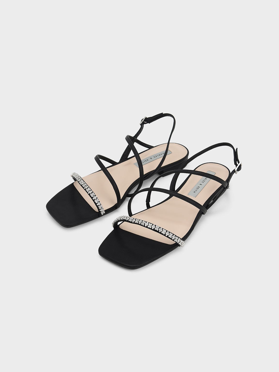 Charles & Keith + Gem-Encrusted Strappy Slingback Sandals