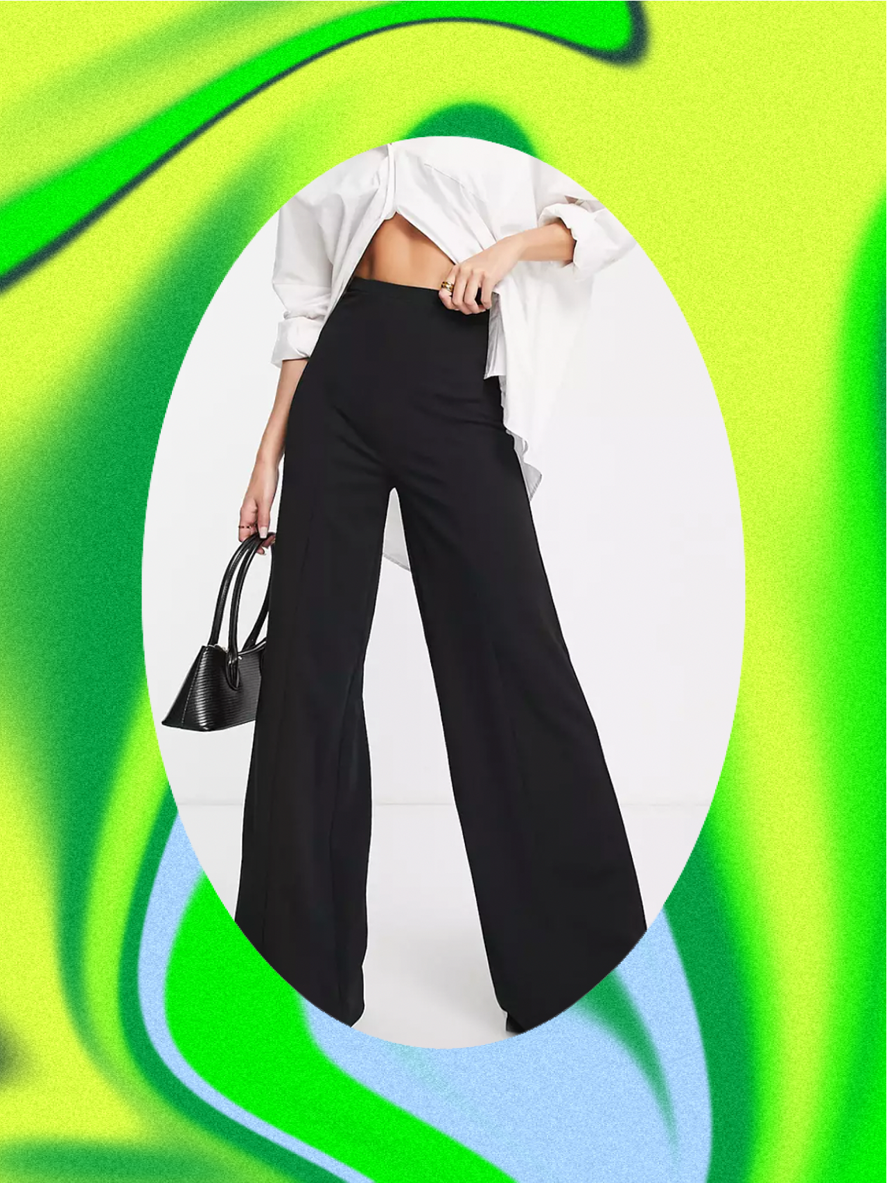 Make A Move Tall High Waisted Split Hem Trousers in Green  Oh Polly
