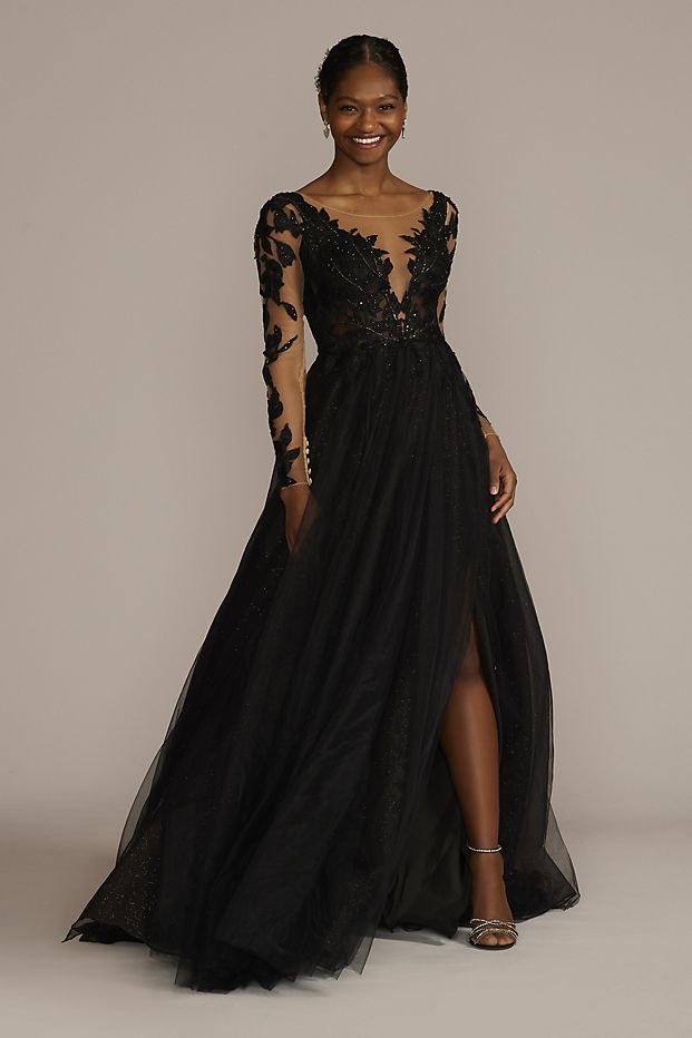 David's bridal 2024 long black dress