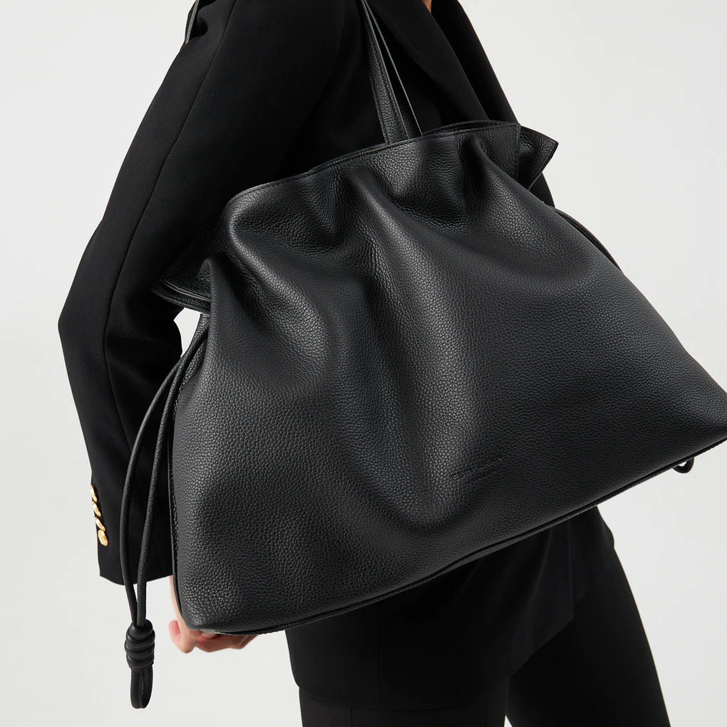 Esin Akan + Emma Black Leather Tote Bag