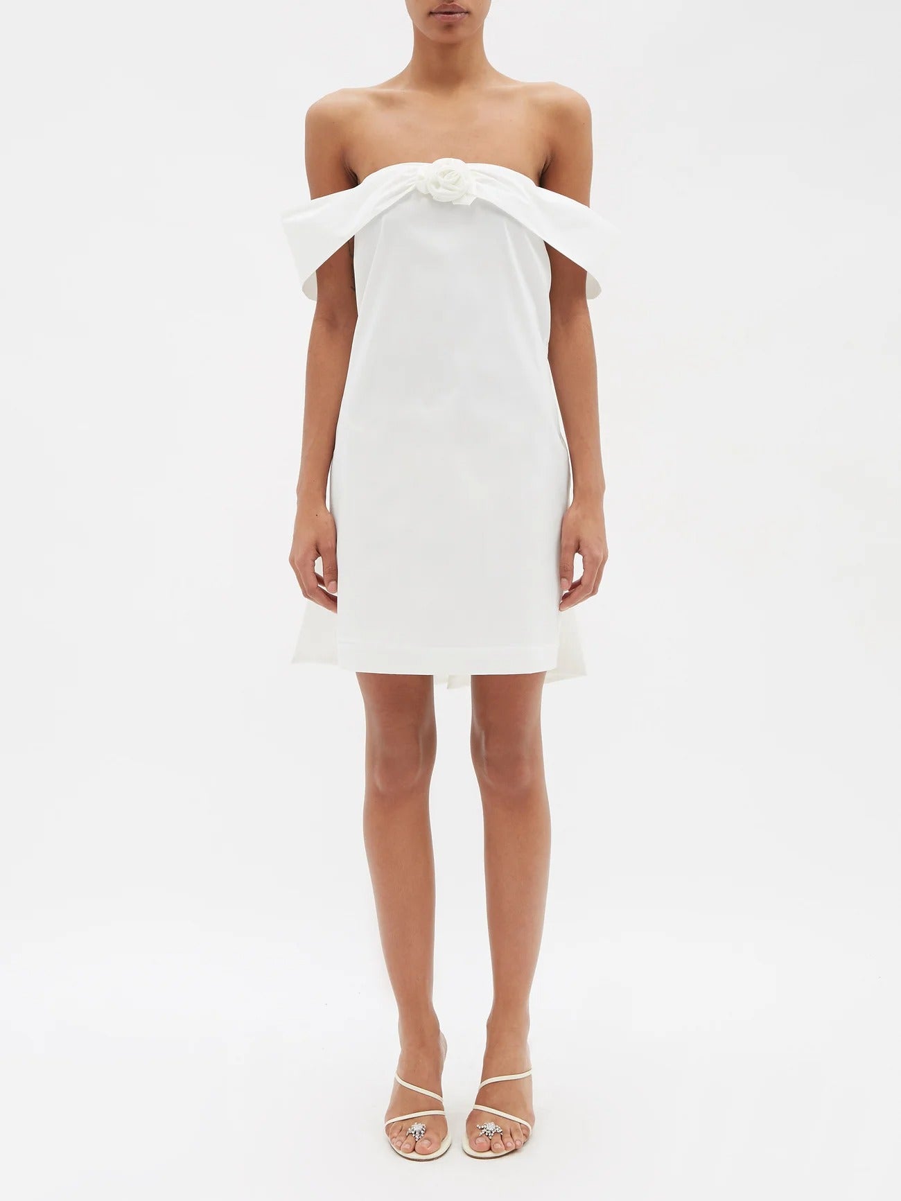 Bernadette + Sacha Off-Shoulder Bow-Back Taffeta Mini Dress