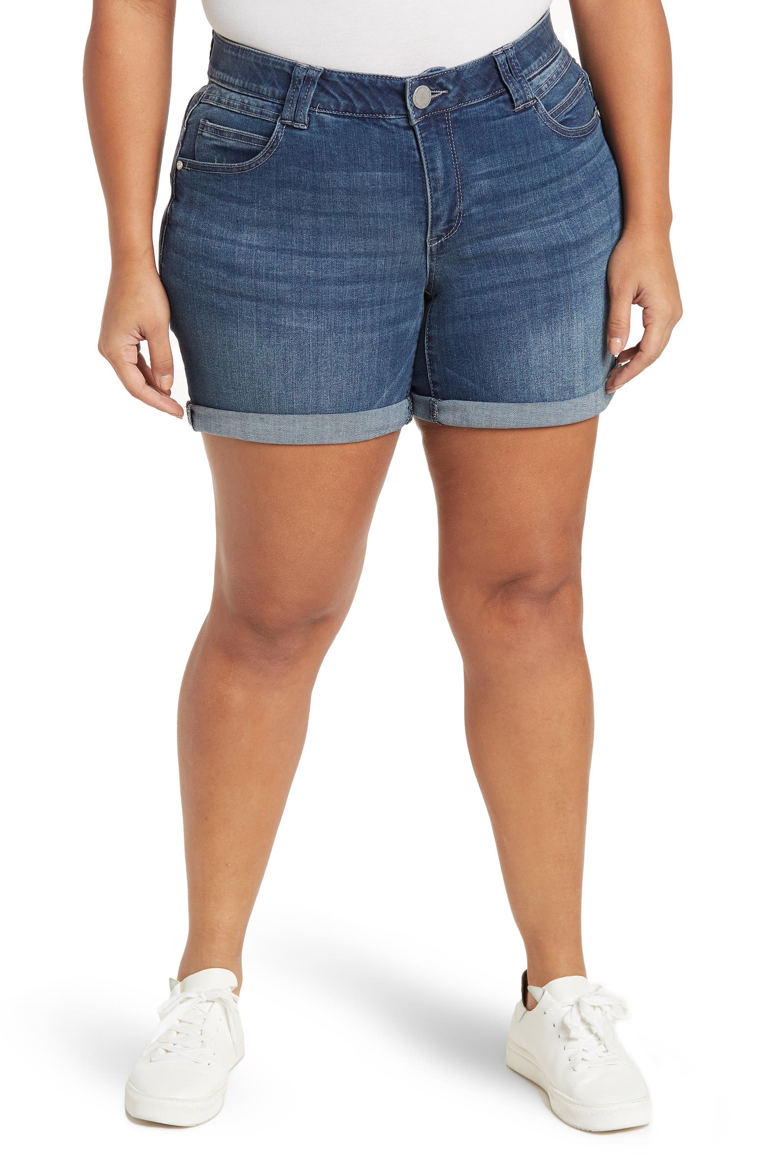 Democracy + AB Tech Rolled Hem Denim Shorts