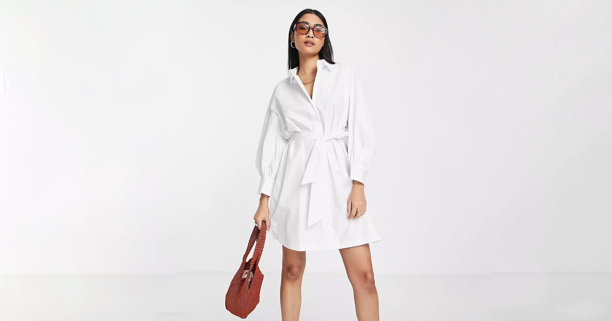 White shirt dress outlet belt