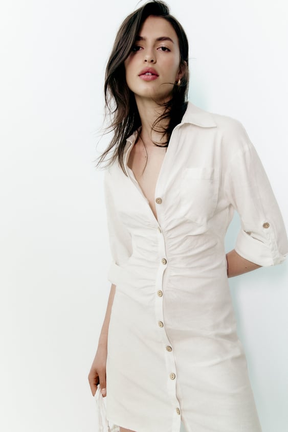 MINI SHIRT DRESS - Khaki | ZARA India