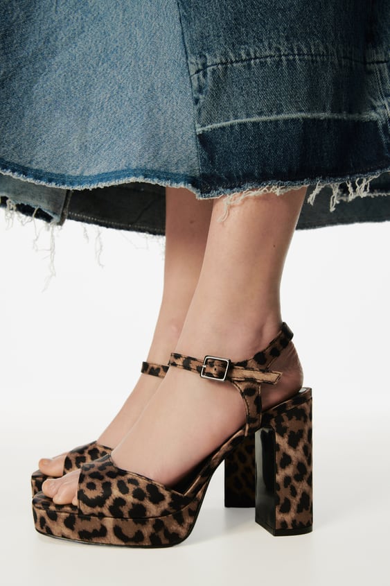 Buy online Blue Animal Print Sandals from heels for Women by Pavers England  for ₹2999 at 0% off | 2024 Limeroad.com