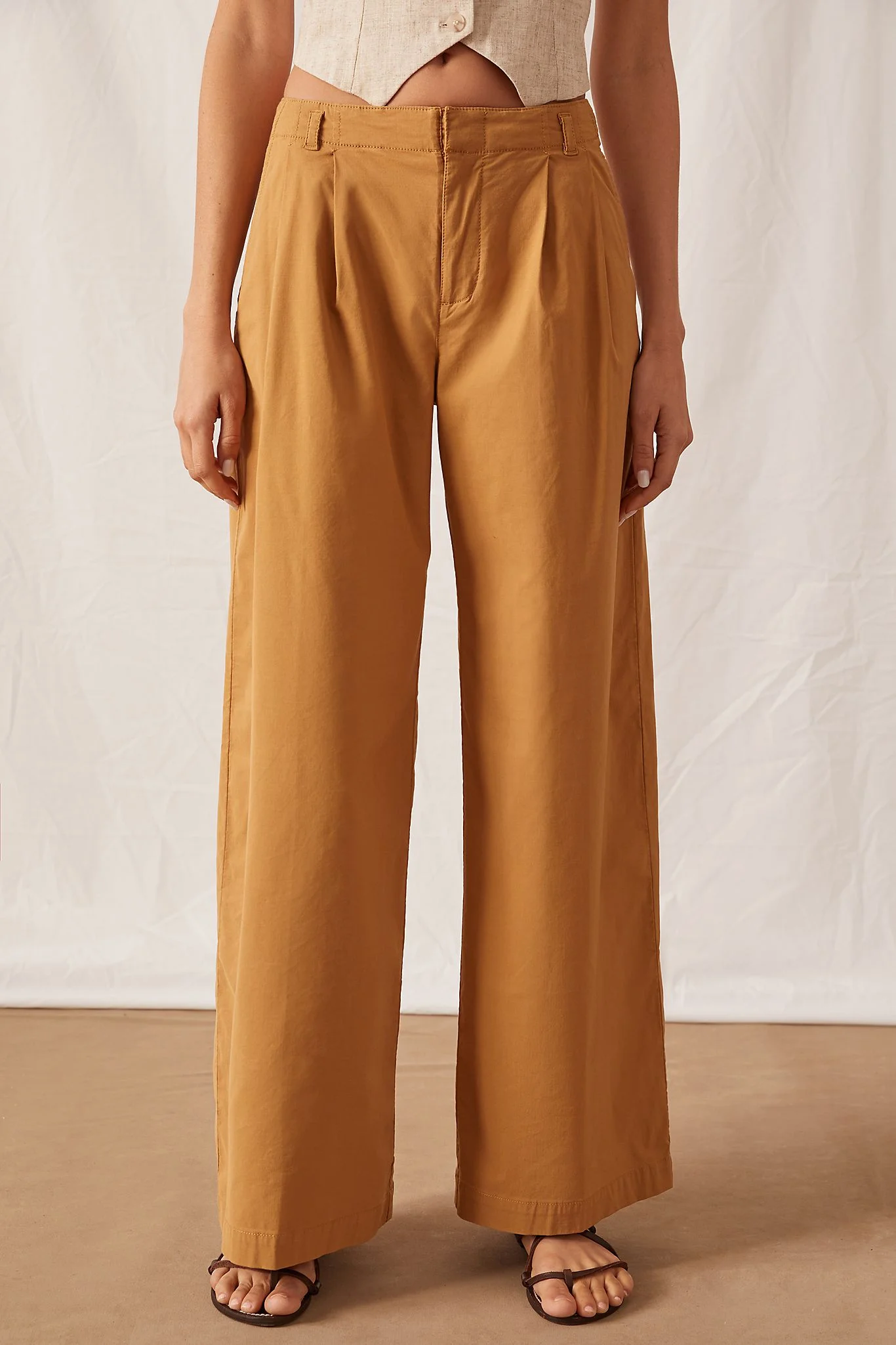 Anthropologie + Low-Rise Wide-Leg Trousers