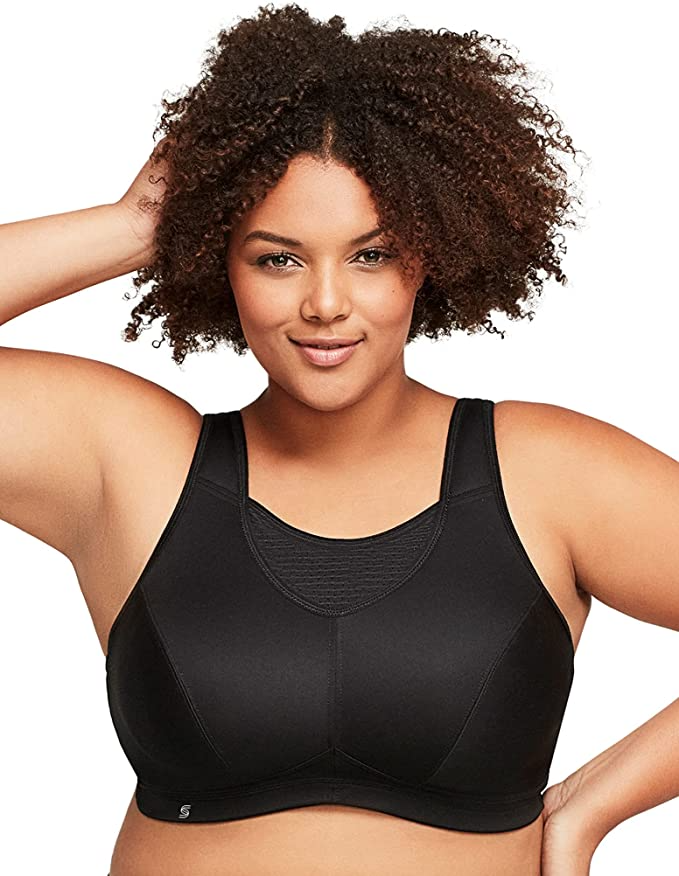 Ultimate Sports Bra® - Black  Plus size sports bras, Black sports bra,  Wireless sports bra