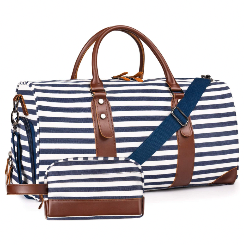 Oflamn + Weekender Canvas Leather Duffle Bag