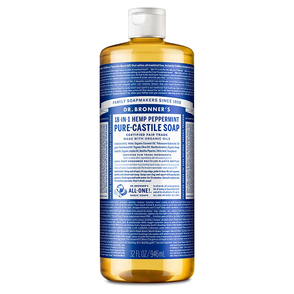 Dr Bronner Dr Bronner s Pure Castile Liquid Soap Peppermint 32 