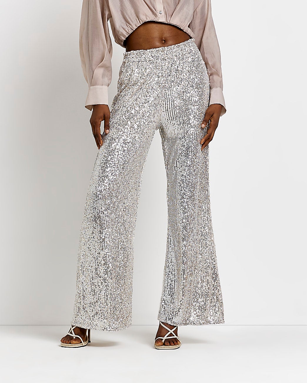 Women's Gray Sequin Pants | ShopStyle