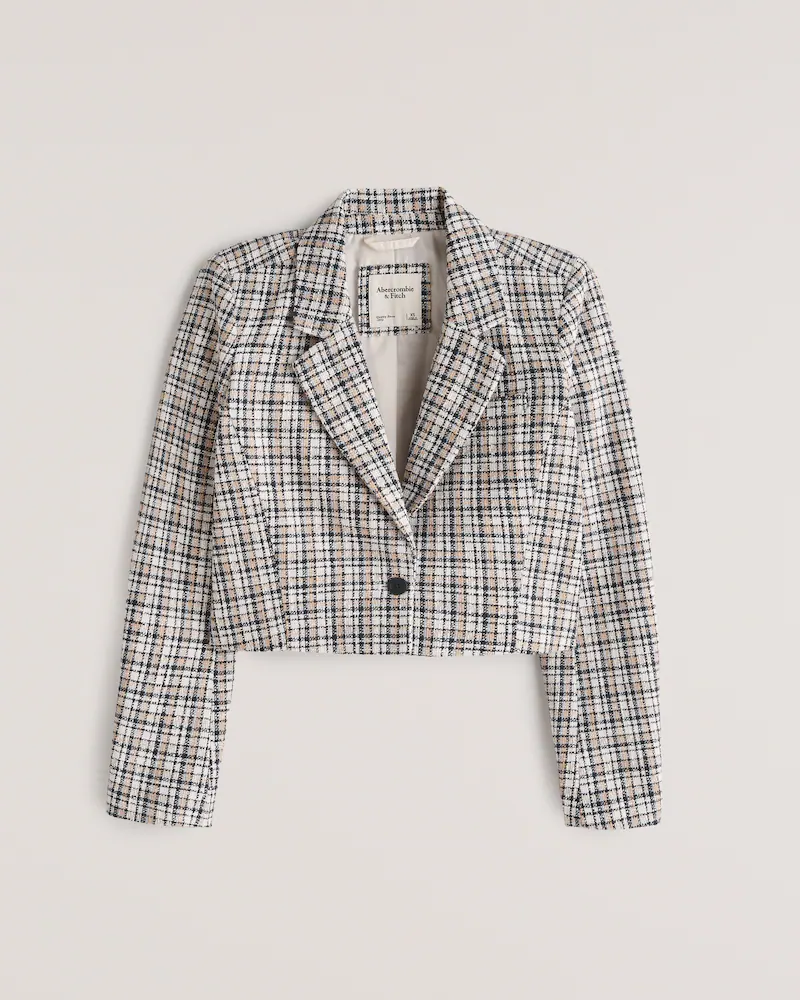 Abercrombie + Cropped Tweed Blazer