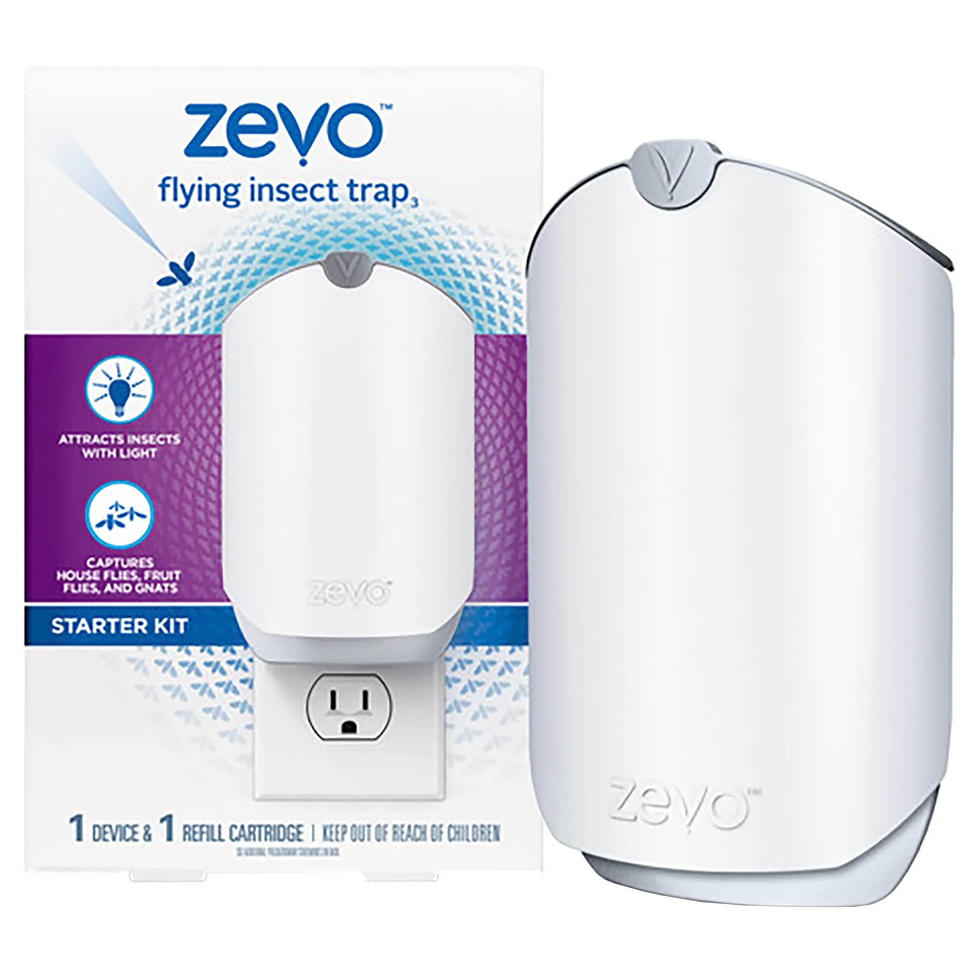 SET OF 2 ZEVO Electric Flying Insect Trap with 2 Refills