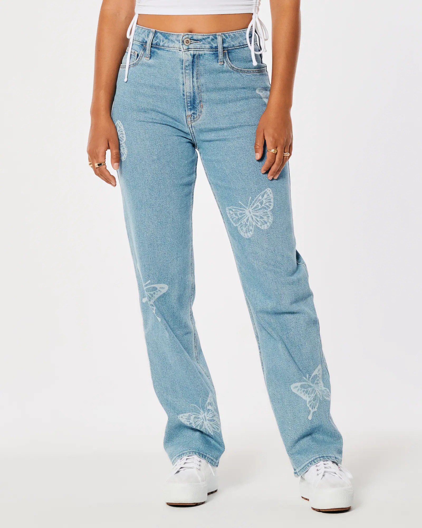 Hollister Co. LOW RISE STRAIGHT - Straight leg jeans - light clean
