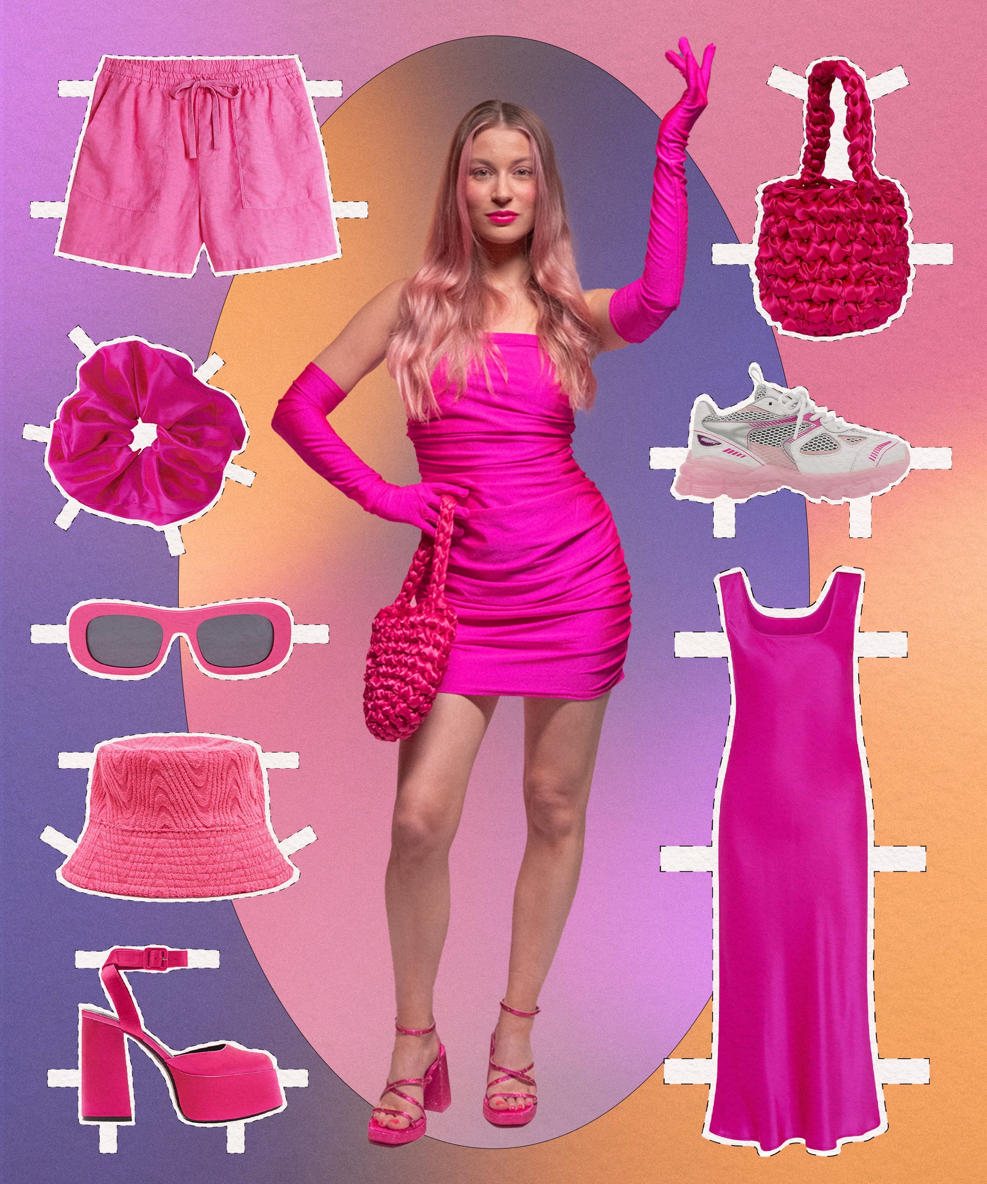 Hot Pink Mini Skirt with Pink Skirt Smart Casual Summer Outfits (8 ideas &  outfits)