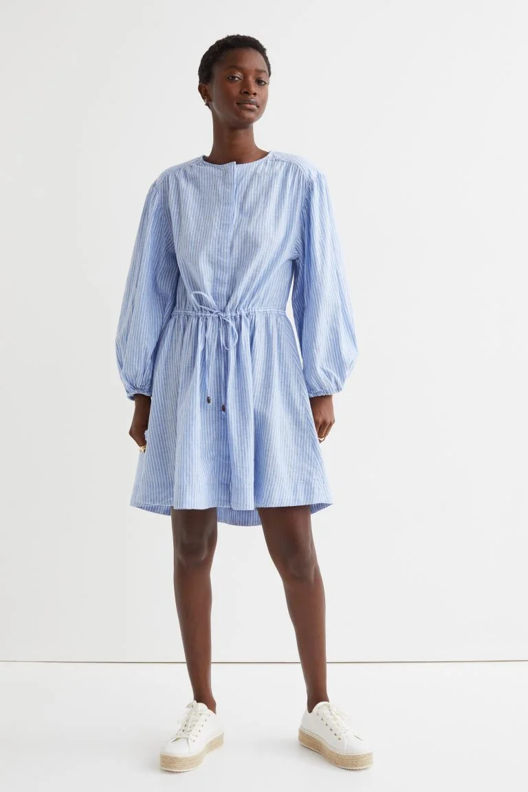 Linen-blend Tunic Dress
