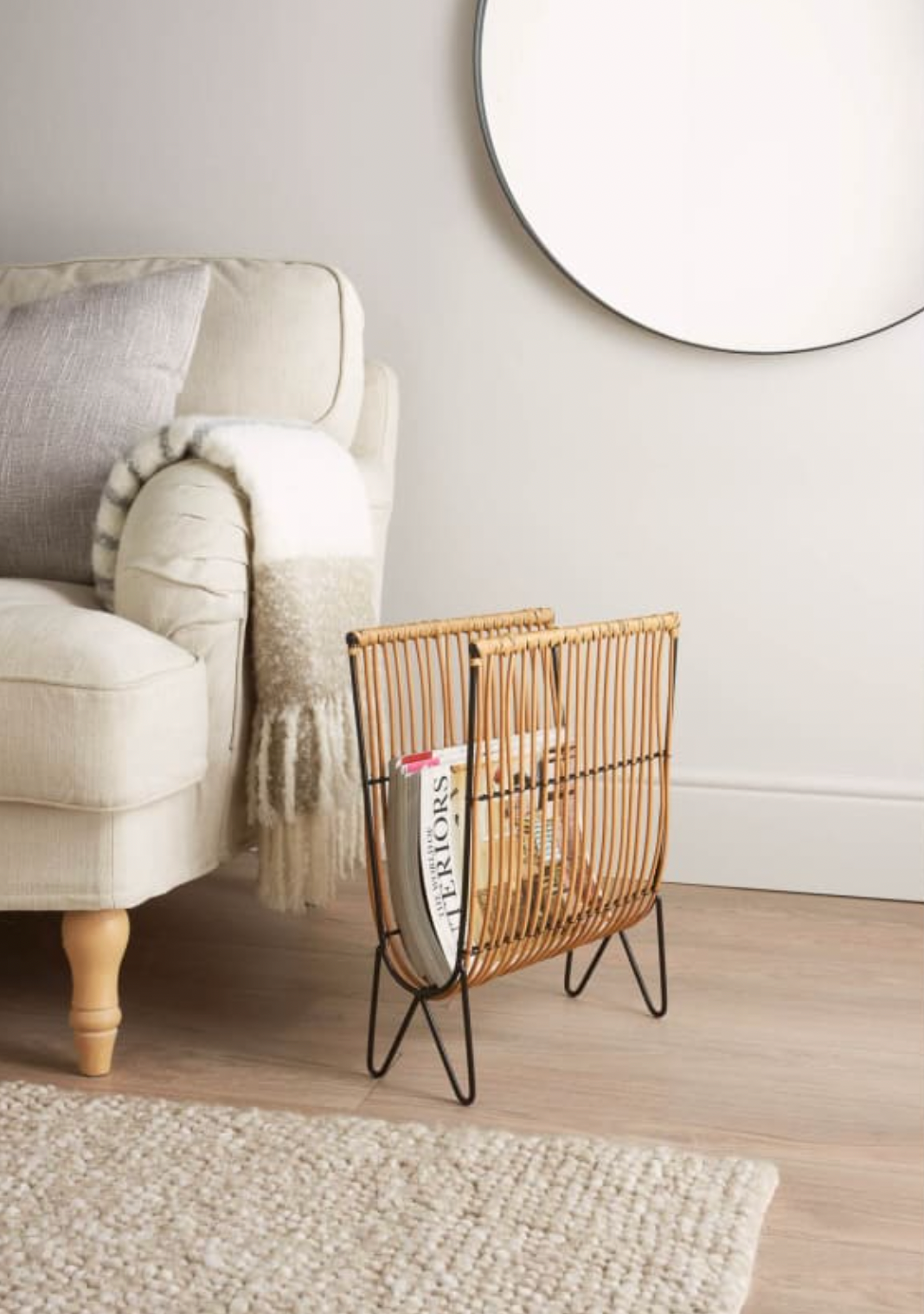 B&M + Magazine Rack, Rattan Effect