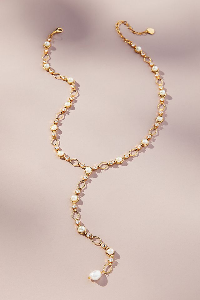 By Anthropologie + Pearl Y-Drop Necklace