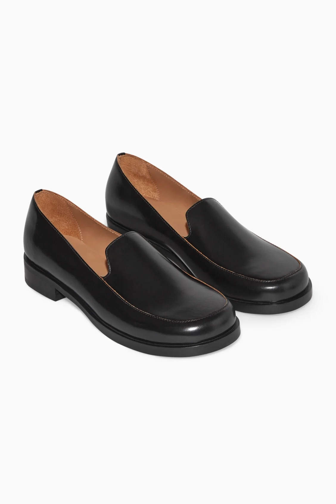 COS◇シューズ/37/BLK/レザー/LEATHER MOCCASIN LOAFERS-