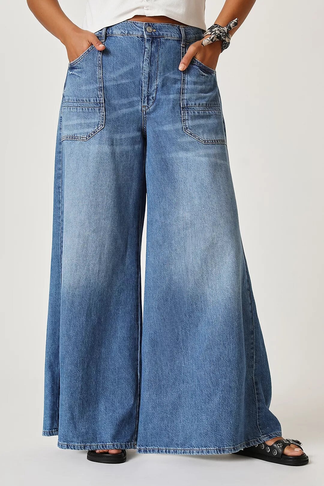 Anthropologie + Pilcro The Jane Ultra-High Rise Wide-Leg Jeans