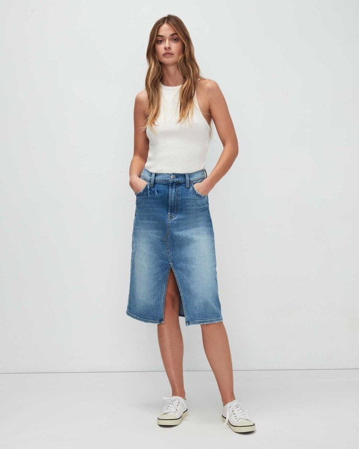 7 for all store mankind denim skirts