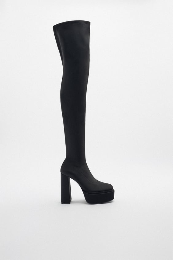 Zara fabric over-the-knee hotsell boot