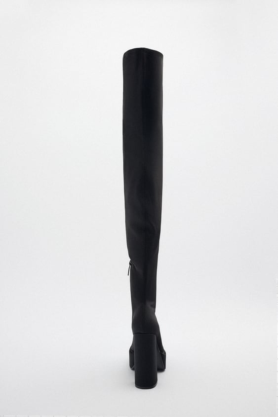 Zara fabric over outlet the knee boots