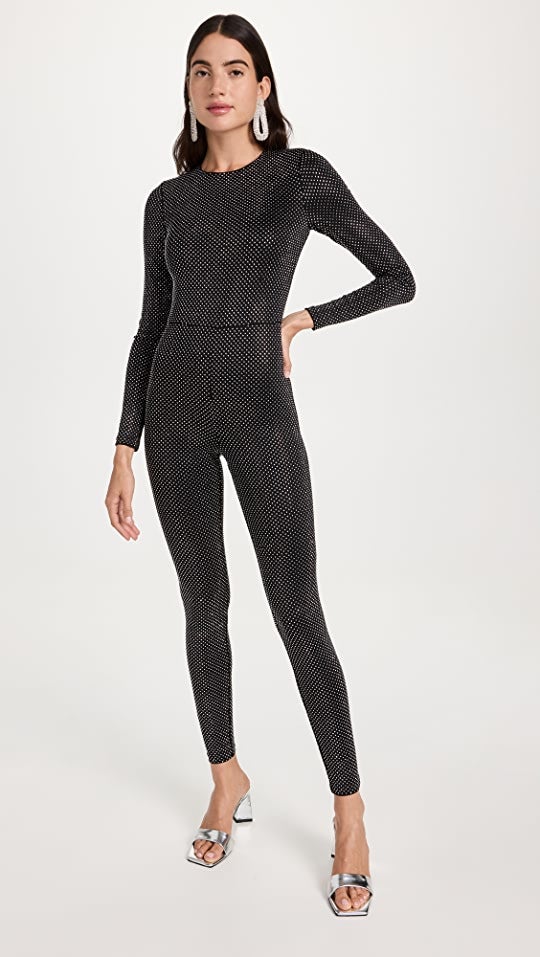 Alice + Olivia + Freddie Crewneck Embellished Catsuit