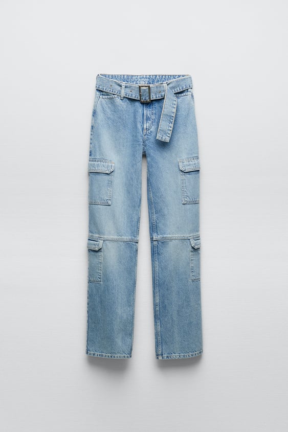 Zara + Cargo Jeans With Belt