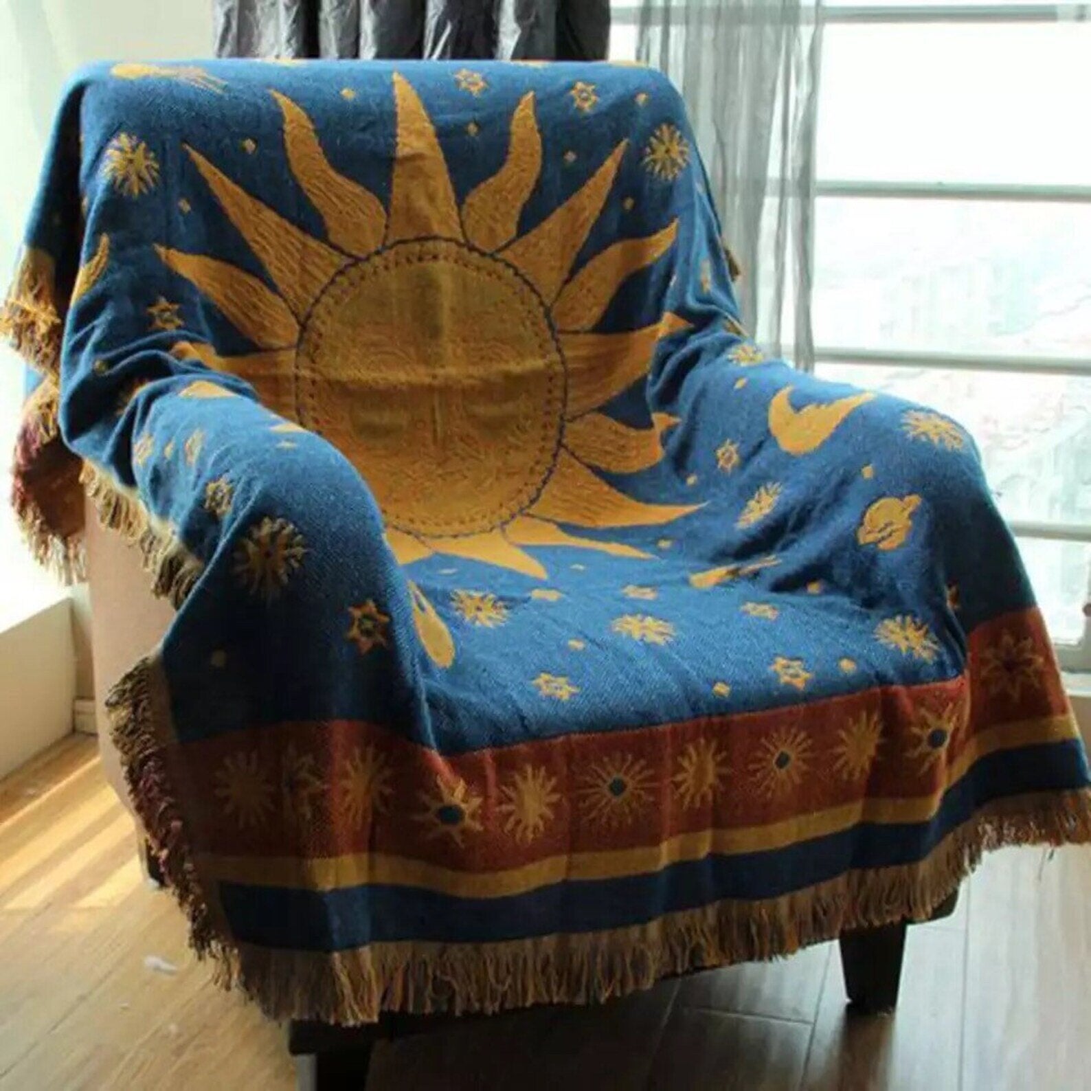 littleshopofwonders0 Sun and Moon Blanket Throw