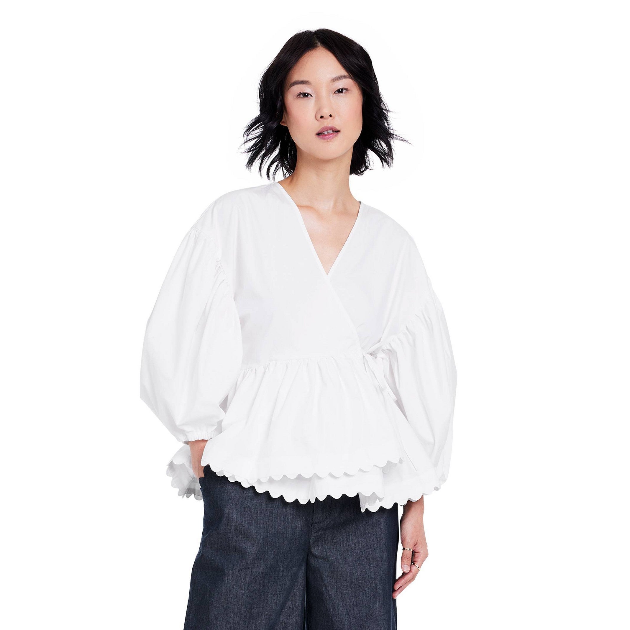 Kika Vargas x Target + Scallop Edge Wrap Top