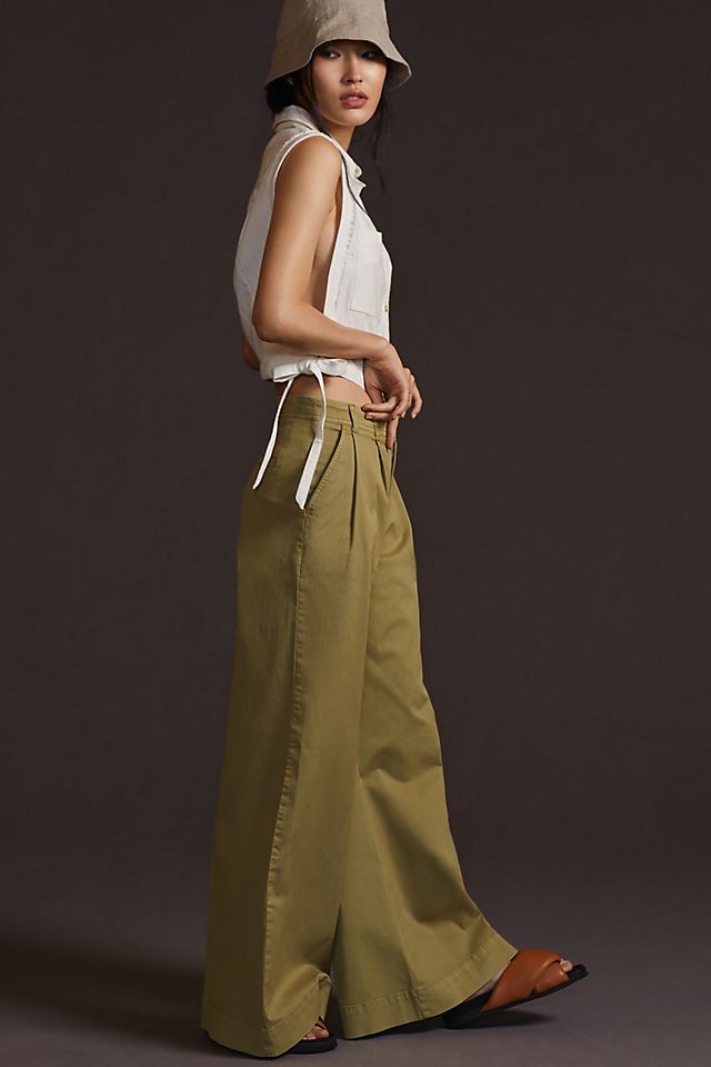 By Anthropologie + Mid-Rise Pleated Trousers