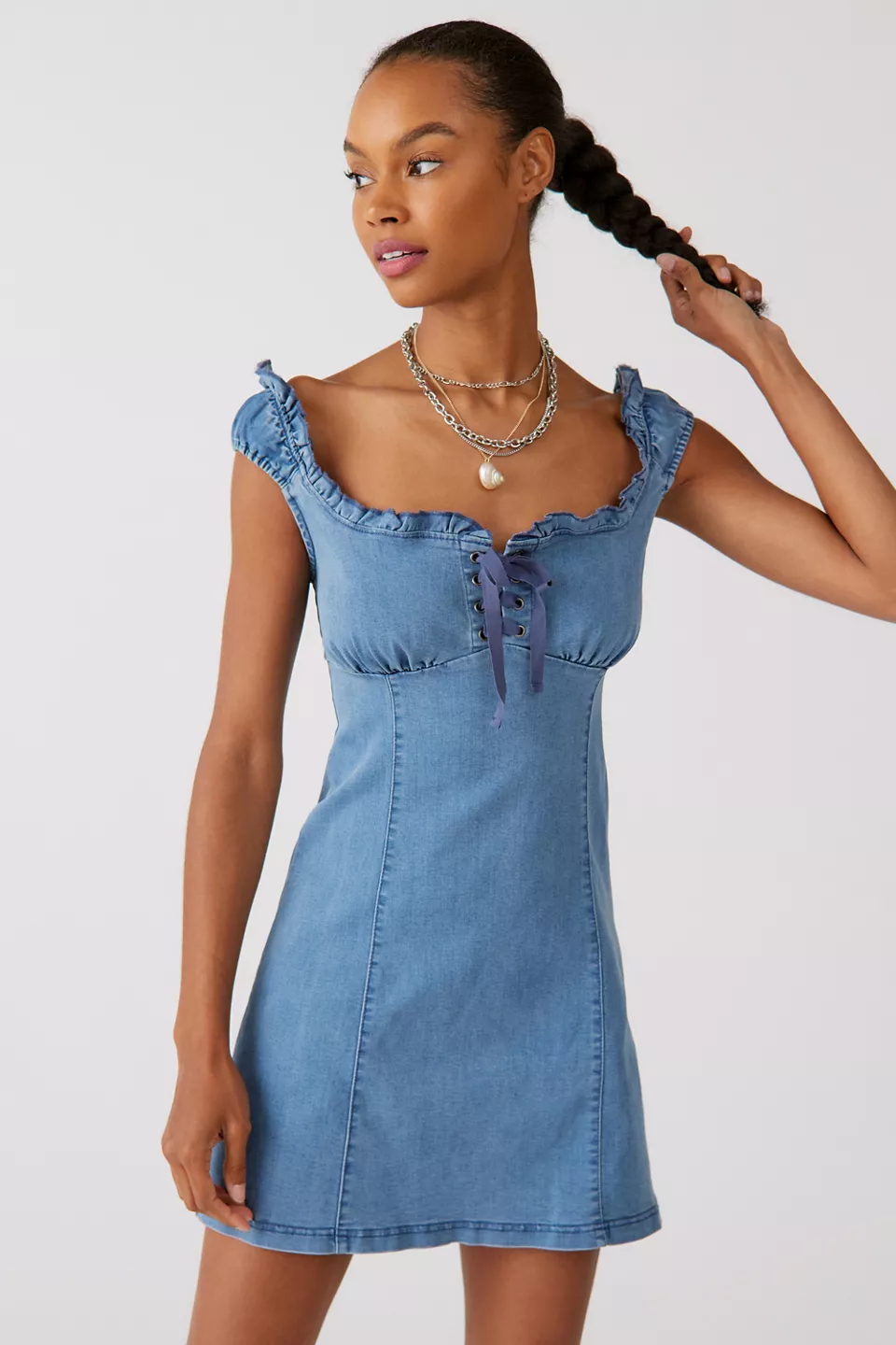 Cute jean hot sale dress