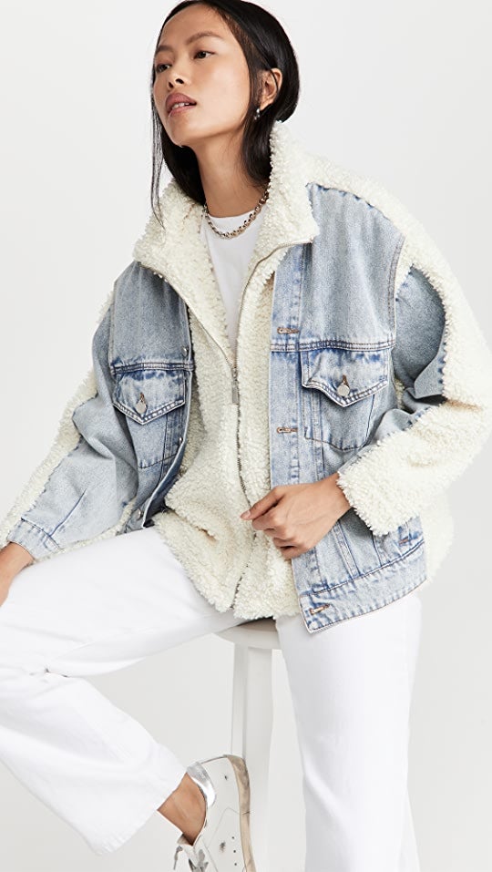 Oversized denim hotsell sherpa jacket