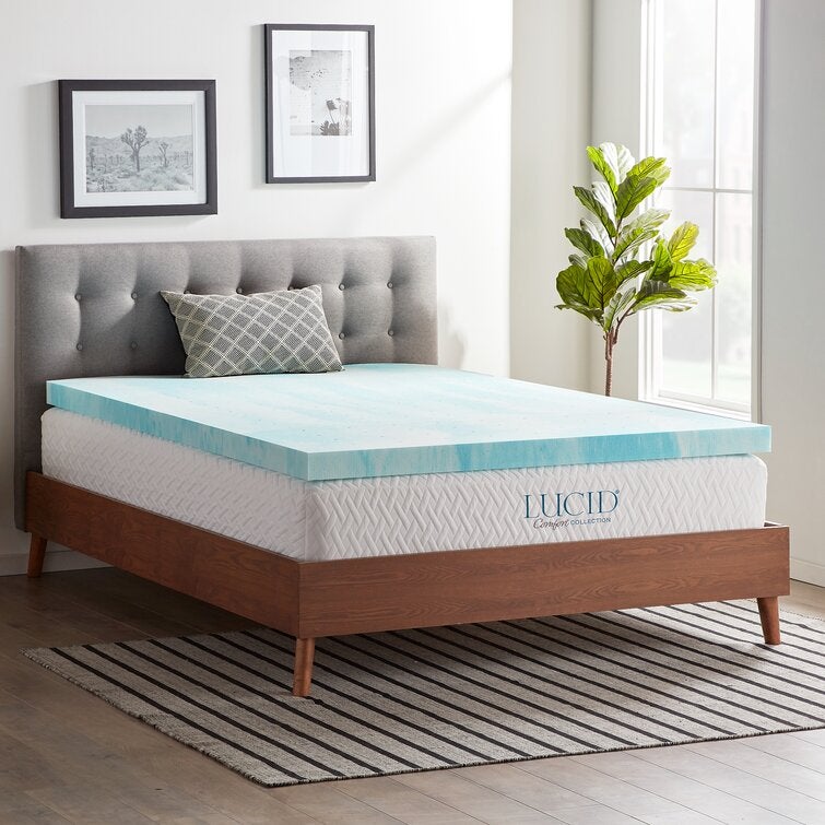 Lucid Comfort Collection + 3″ Gel Memory Foam Mattress Topper