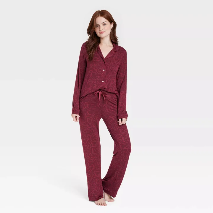 Stars Above Women's Beautifully Soft Notch Collar Pajama Set in