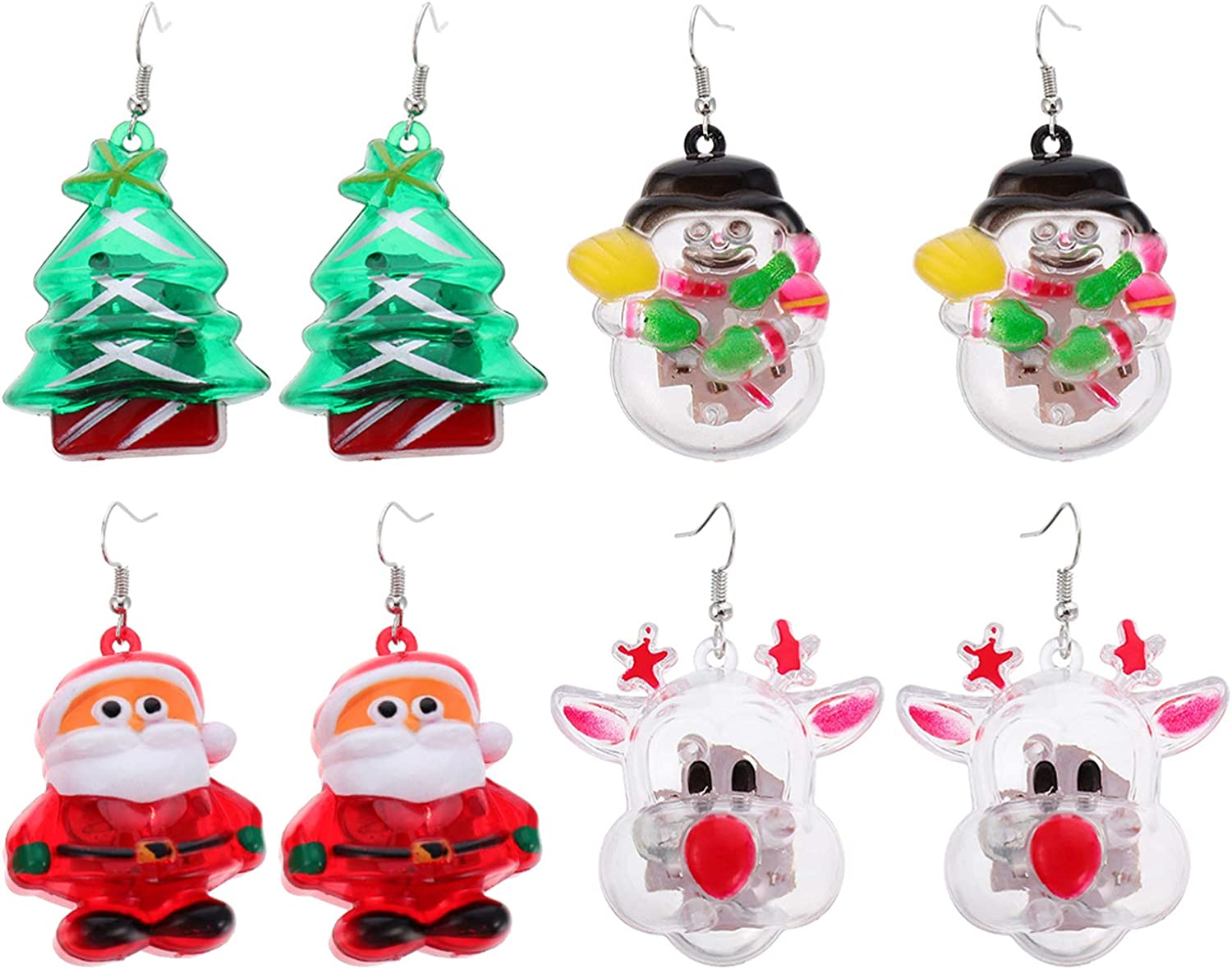 Flashing christmas 2025 tree earrings