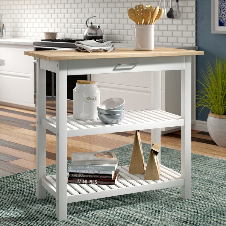 Supranowitz Kitchen Island with Butcher Block Top