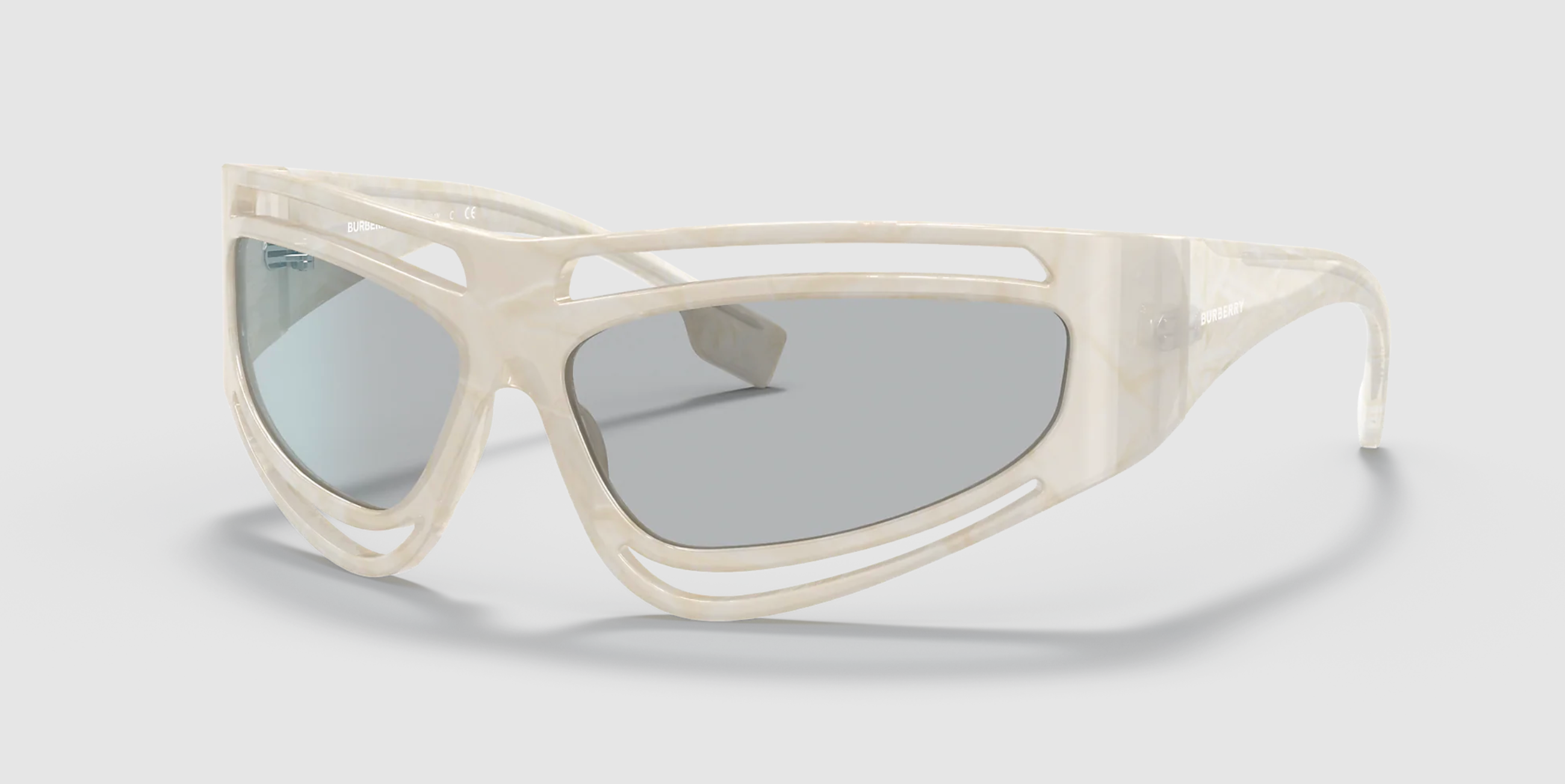 Burberry Wave Sunglasses in White | FWRD