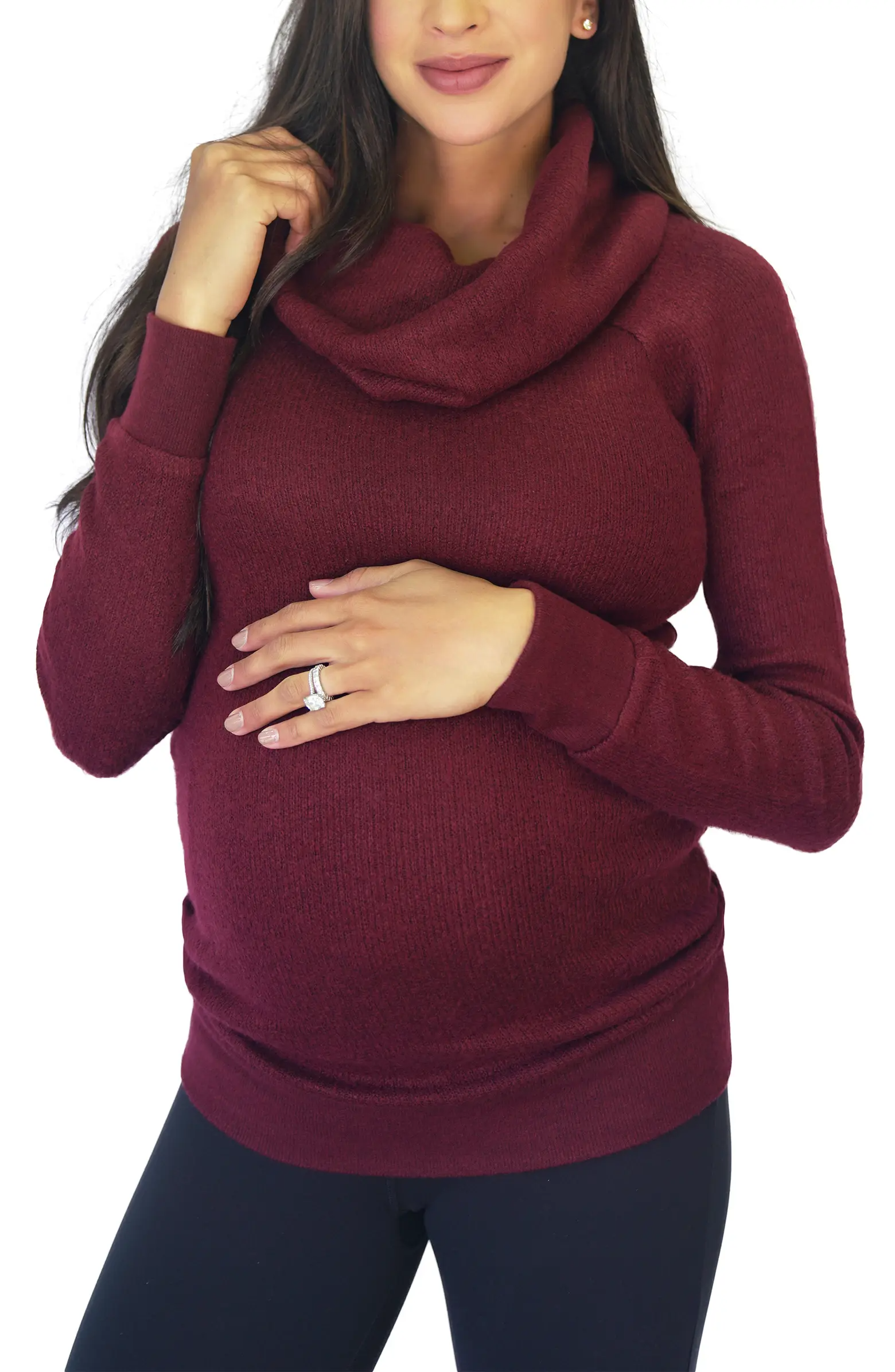 Cowl neck maternity on sale sweater