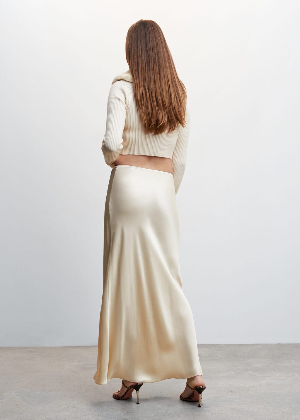 Camille x Mango + Satin long skirt